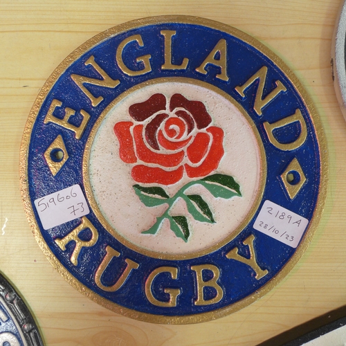 2189A - An England Rugby plaque * this lot is subject to VAT