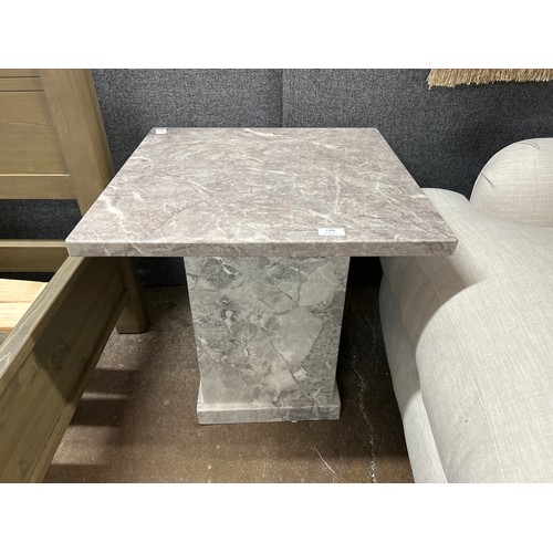 1306 - A grey marble effect lamp table