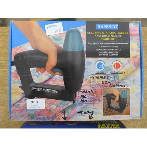 2010 - A Rapesco electric staple/nail gun (HOBBY5JEL) and Power Craft electric nail/staple gun - both boxed