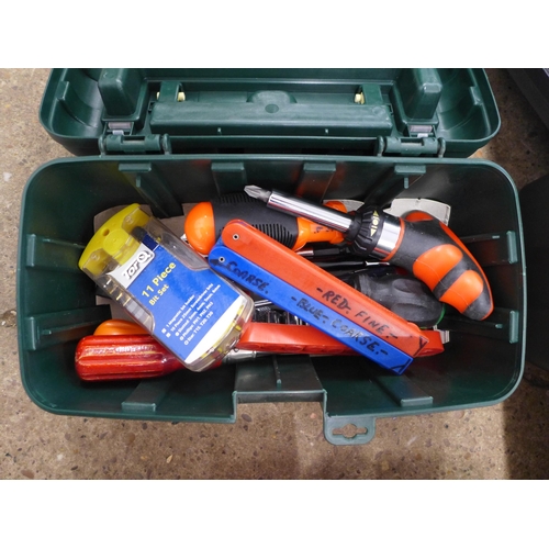 2013 - Five toolboxes and a box of assorted tools including spanners, screwdrivers, screwdriver bits etc