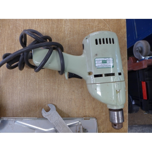 2053 - A Stanley Bridges 240v 2-speed power drill, a Stanley Bridges 6