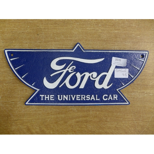 2070 - A cast Ford plaque * this lot is subject to VAT