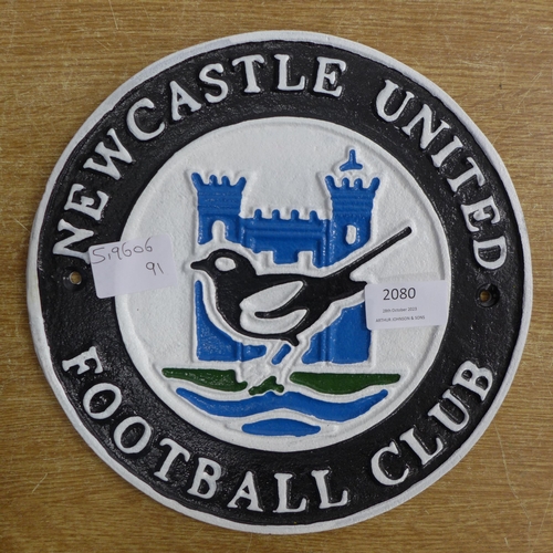 2080 - A Newcastle United plaque * this lot is subject to VAT