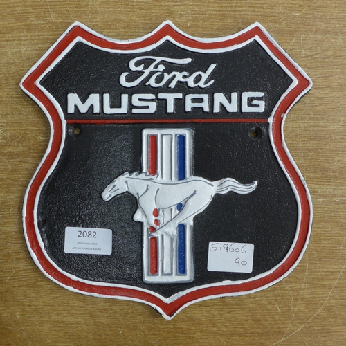 2082 - A Ford Mustang plaque * this lot is subject to VAT