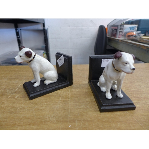 2085 - Nipper dog bookends * this lot is subject to VAT