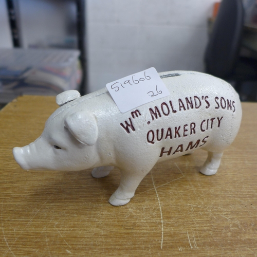 2094 - Three pig banks * this lot is subject to VAT