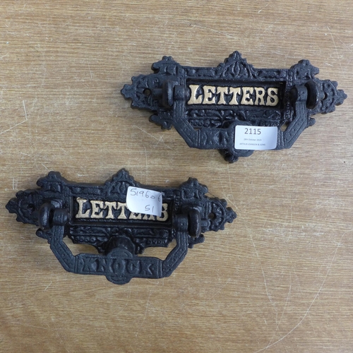 2115 - Two cast metal door knockers * this lot is subject to VAT