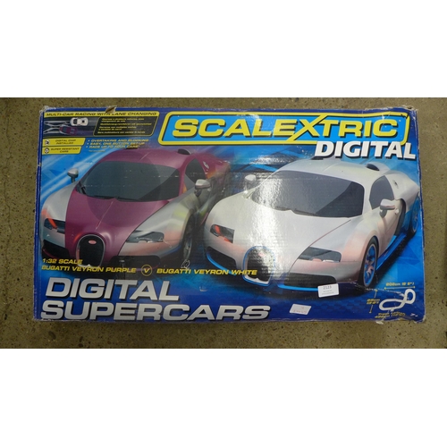 2123 - A Scalextric digital set; Bugatti digital Super Cars