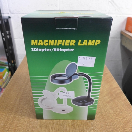 2124 - Small table magnifier lamp * this lot is subject to VAT