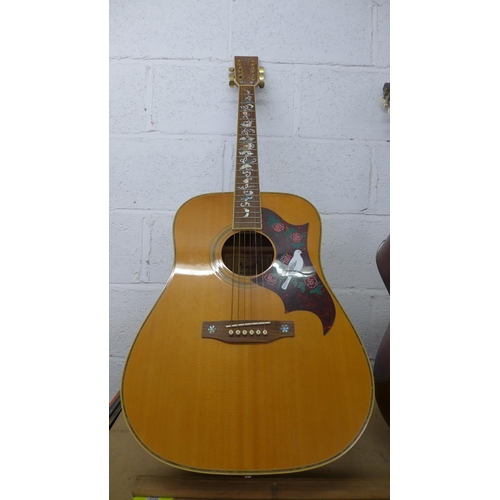 2127 - 2 Acoustic guitars; Nash NA130 with damaged neck and a Honer MC-05