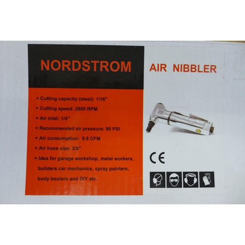 2142 - Two Nordstorm air tools Air nibbler and Air metal shear both boxed and unused * this lot is subject ... 