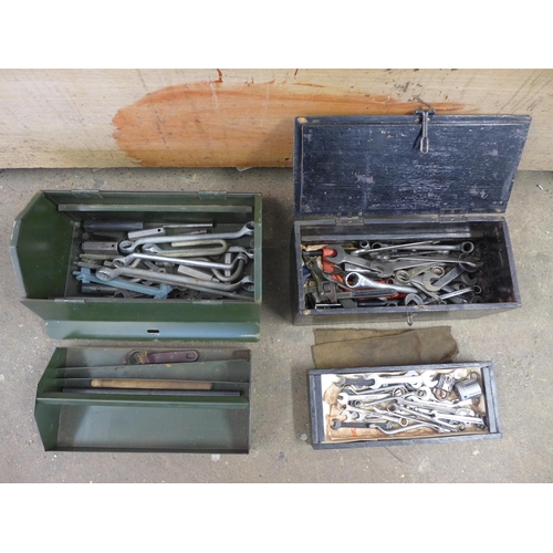 2174 - Two toolboxes of mainly spanners