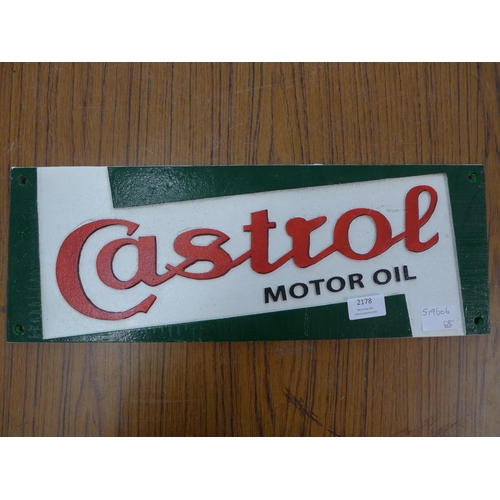 2178 - A rectangular Castrol plaque * this lot is subject to VAT