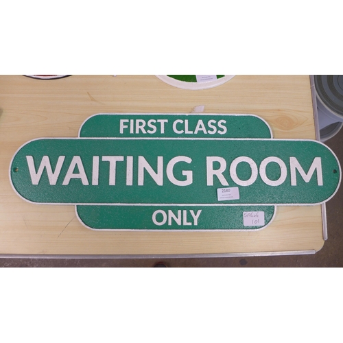 2180 - A Waiting Room sign * this lot is subject to VAT