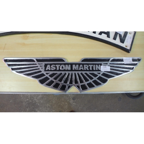 2185 - An aluminum Aston Martin badge plaque * this lot is subject to VAT