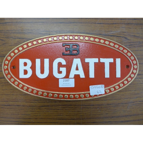 2187 - A Bugatti plaque * this lot is subject to VAT