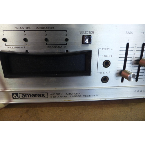 2209 - An Amerex model A4CR200 4-channel stereo receiver and a Sanyo GXT 4540K Solid State stereo sound sys... 