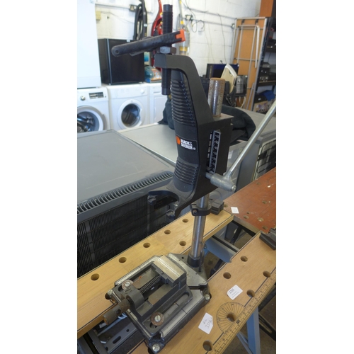 2255 - A folding work bench with attached drill press and machine vice