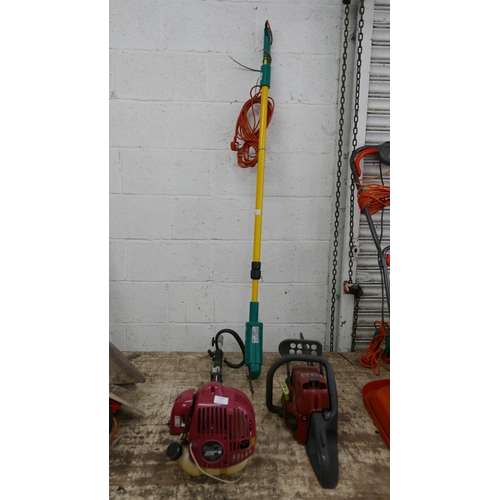 2278 - A chainsaw, a Bosch 52 ASG lopper and a Sovereign multi tool body