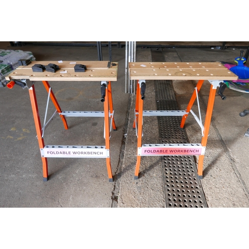 2291 - Two folding work benches