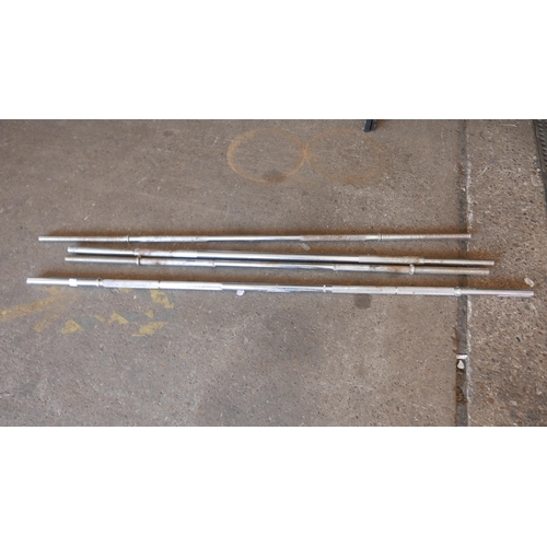 2318 - Four steel weightlifting bars