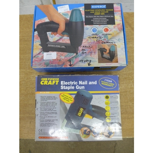 2010 - A Rapesco electric staple/nail gun (HOBBY5JEL) and Power Craft electric nail/staple gun - both boxed