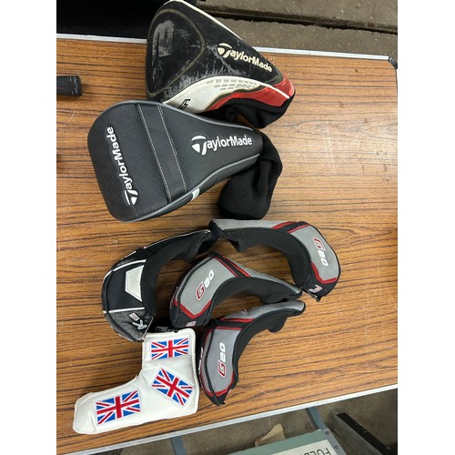 2264 - A Titleist golf bag with a set of Taylor Made Aero Burners graphite shaft irons (6,7,8,9,pw,sw) ping... 