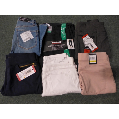 Assorted women's jeans and trousers - various sizes, styles and