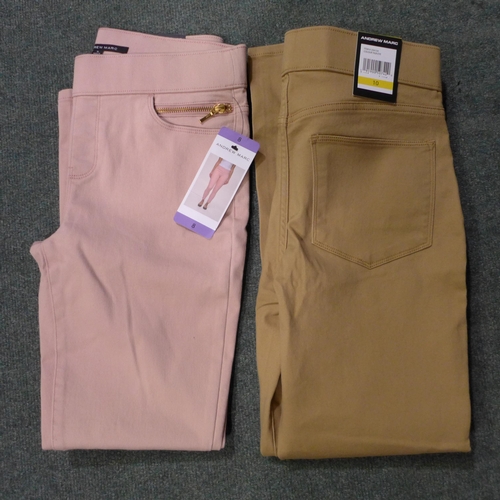 3063 - Quantity of women's Andrew Marc tan and pink trousers, mixed sizes. *This lot is subject to VAT