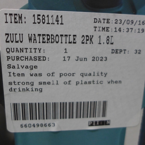 3082 - Zulu 1.8ltr Water Bottles (307-172) * This lot is subject to VAT