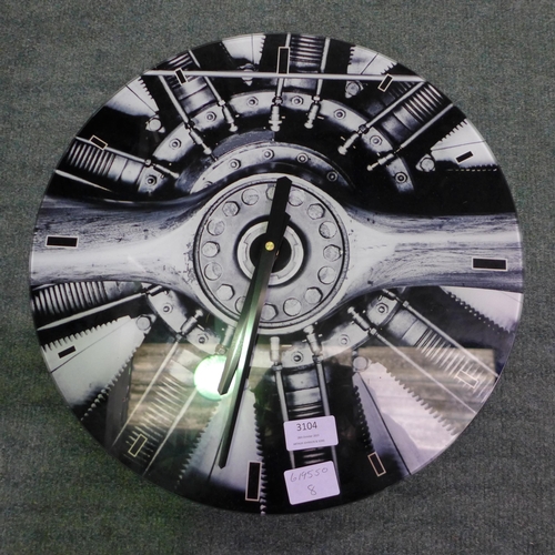 3104 - Glass circular propeller wall clock