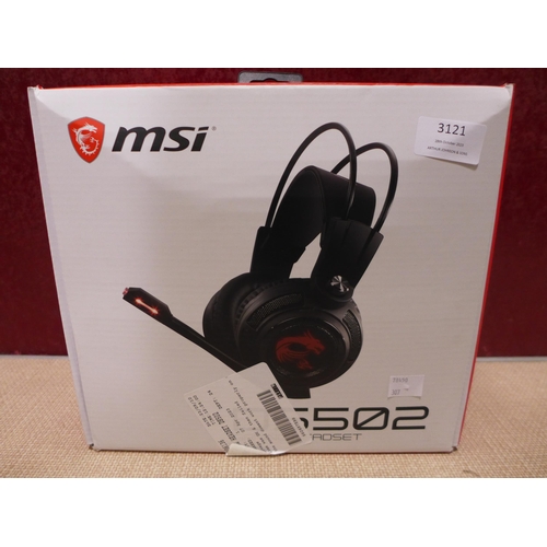 3121 - MSi Gaming Headset (model:- DS502/S37-2100911-SV1) (307-26) * This lot is subject to VAT