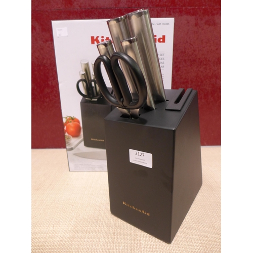 3127 - KitchenAid Stainless Steel Knives & Block (7pc) (German Steel) (307-212) * This lot is subject to VA... 