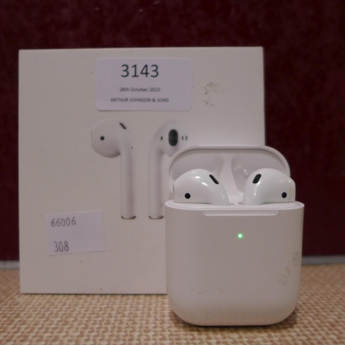 3143 - Apple Airpods - 2nd Gen (model no.:- MV7N2ZM/A), original RRP £104.99 + VAT (308-6) * This lot is su... 