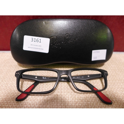 3161 - Rayban Black Plastic Glasses, missing lenses original RRP £98.87 + VAT (308-1) * This lot is subject... 