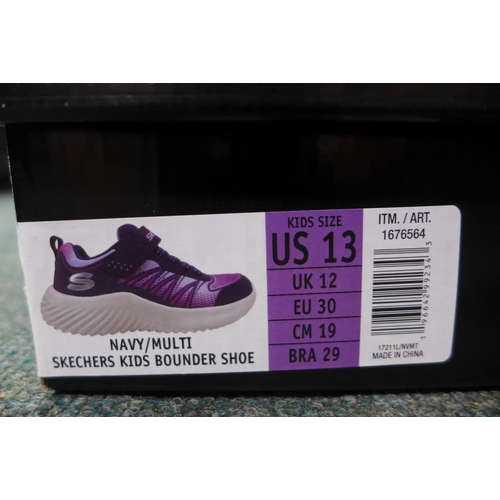 3197 - Kid's purple Skechers trainers, UK size 12. *This lot is subject to VAT