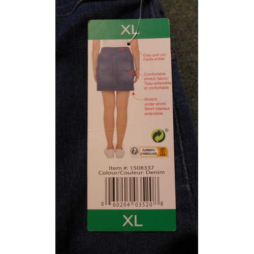 3210 - Assorted women's denim skirts, mixed sizes and colours. *This lot is subject to VAT