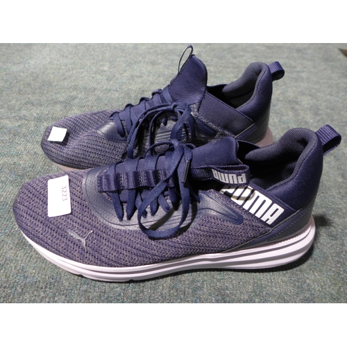 3223 - Men's navy Puma trainers UK size 9. *This lot is subject to VAT