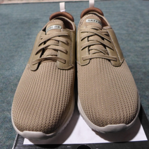 3224 - Men's taupe Skechers trainers UK size 10. *This lot is subject to VAT