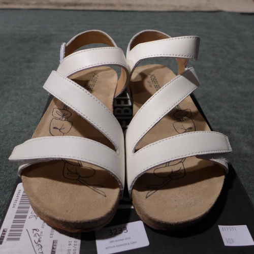 3233 - Women's Josef Seibel white strappy sandals, UK size 4.  *This lot is subject to VAT