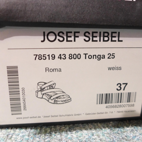 3233 - Women's Josef Seibel white strappy sandals, UK size 4.  *This lot is subject to VAT