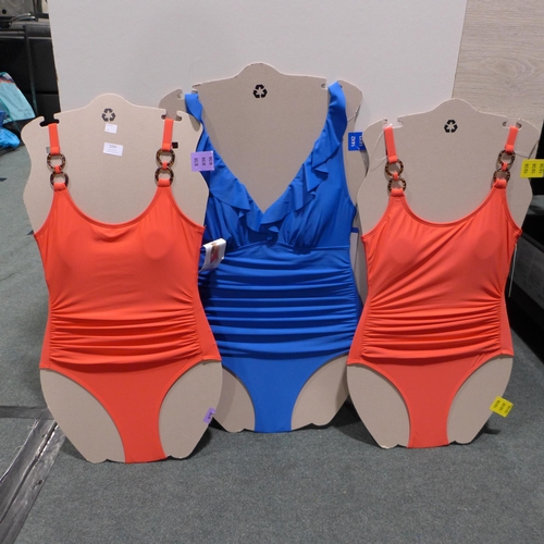 3287 - Three DNKY ladies swimming costumes, mixed sizes and colours. *This lot is subject to VAT