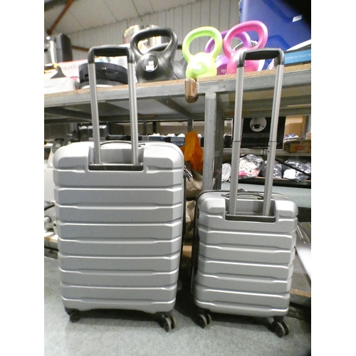 3296 - Samsonite Tech 3 Hardside Two Piece Silver Luggage Cases (Damaged) original RRP £134.99 + VAT (307-5... 