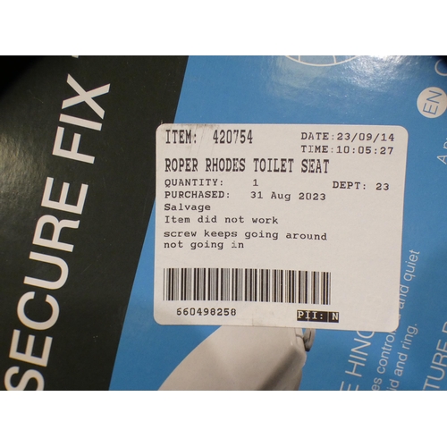 3306 - Roper Rhodes Secure Fix Toilet Seat (307-114) * This lot is subject to VAT