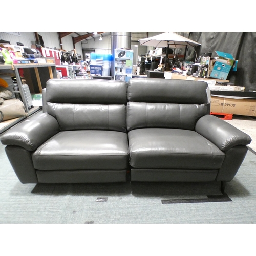 3324 - Grace Dark Grey Leather Power Reclining Large 2 Seater Sofa, original RRP £1,069.99 (295-30) *This l... 