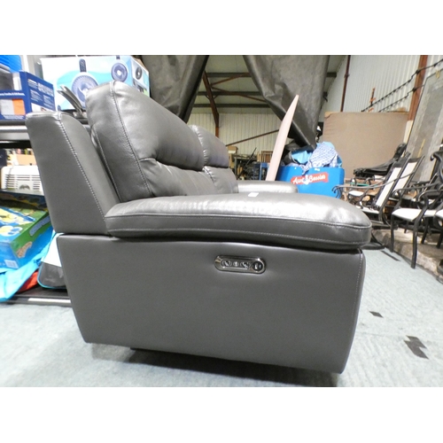 3324 - Grace Dark Grey Leather Power Reclining Large 2 Seater Sofa, original RRP £1,069.99 (295-30) *This l... 