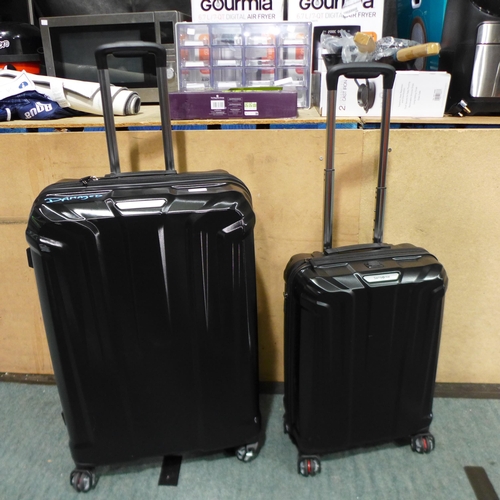 3420 - Samsonite Endure Two Piece Hardside Black Suitcase Set (Damaged) original RRP £129.99 + VAT (306-44/... 