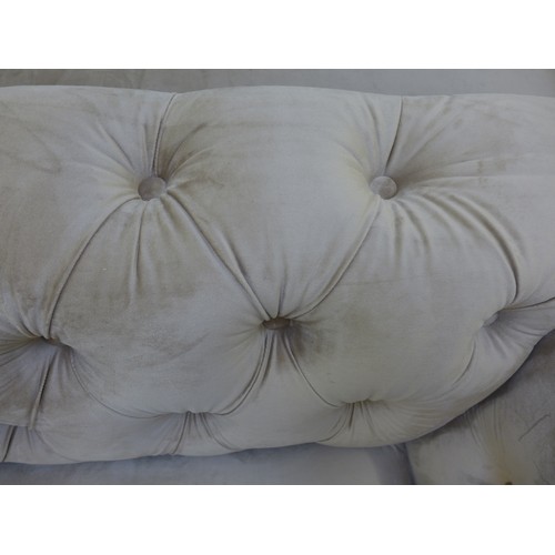 1400 - A Newport brushed gold buttoned velvet three and two seater sofa * This lot is subject to VAT