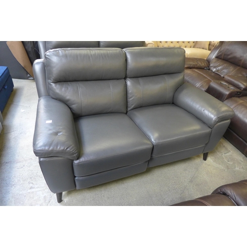 1435 - A Grace grey leather 2 seat power recliner sofa, original RRP £791.66 + VAT (4189-23) *This lot is s... 