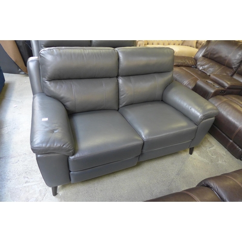 1436 - A Grace grey leather 2 seat power recliner sofa, original RRP £791.66 + VAT (4189-22) *This lot is s... 